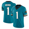J.Jaguars #1 Montaric Brown Player Teal Prowler Throwback Vapor F.U.S.E. Limited Home Game Odoa Stitched Jerseys