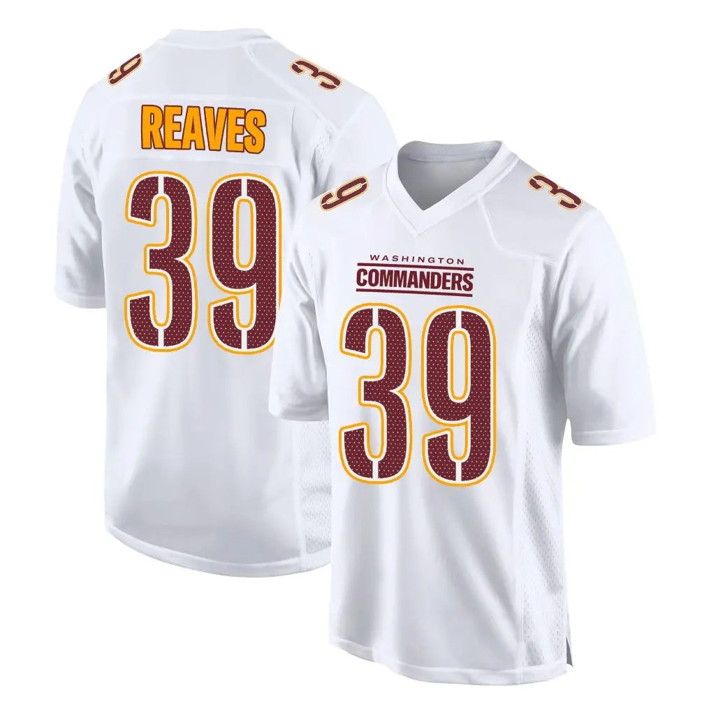W.Commanders #39 Jeremy Reaves Player White Tundra Fashion Home Game Odoa Stitched Jerseys