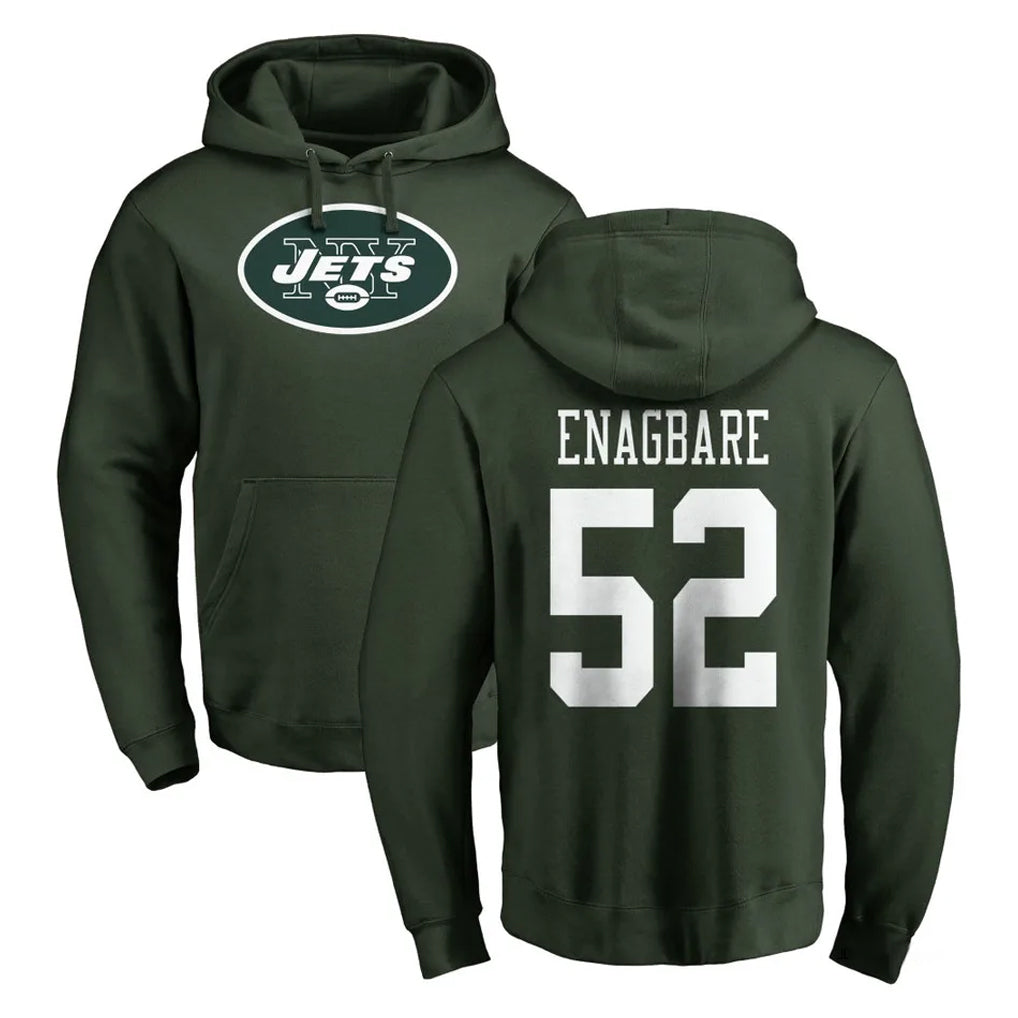 NY.Jets #52 Kingsley Enagbare Player Green LOGO Pullover Hoodies Limited Game Odoa Stitched Jerseys