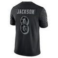 B.Ravens #8 Lamar Jackson Player Black REFLECTIVE Limited Odoa Stitched Jerseys