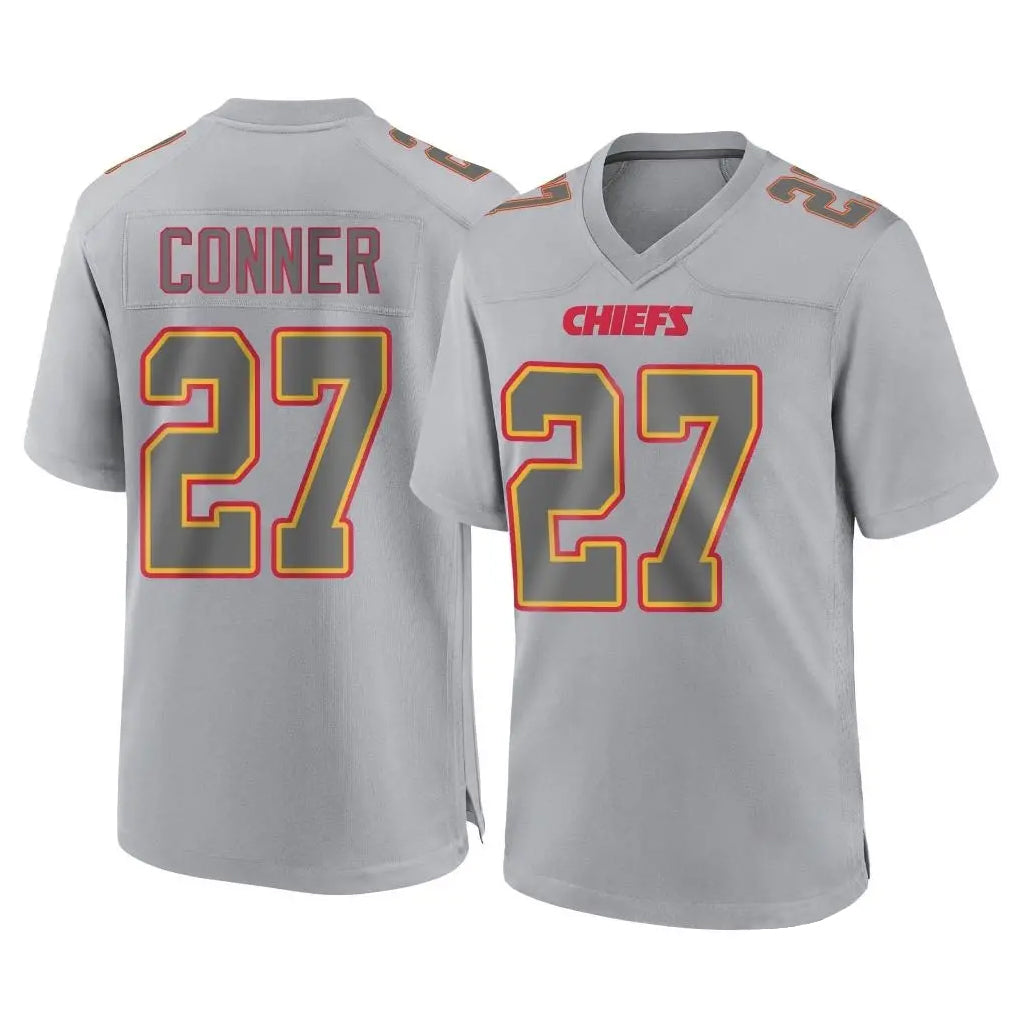 KC.Chiefs #27 Chamarri Conner Player Gray Atmosphere Fashion Game Stitched Jerseys