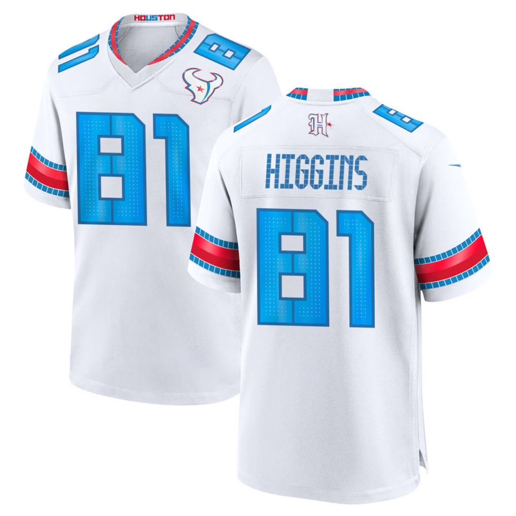 H.Texans #81 Jayden Higgins Player Whtie 2026 Rivalries Vapor Home Game Odoa Stitched jerseys