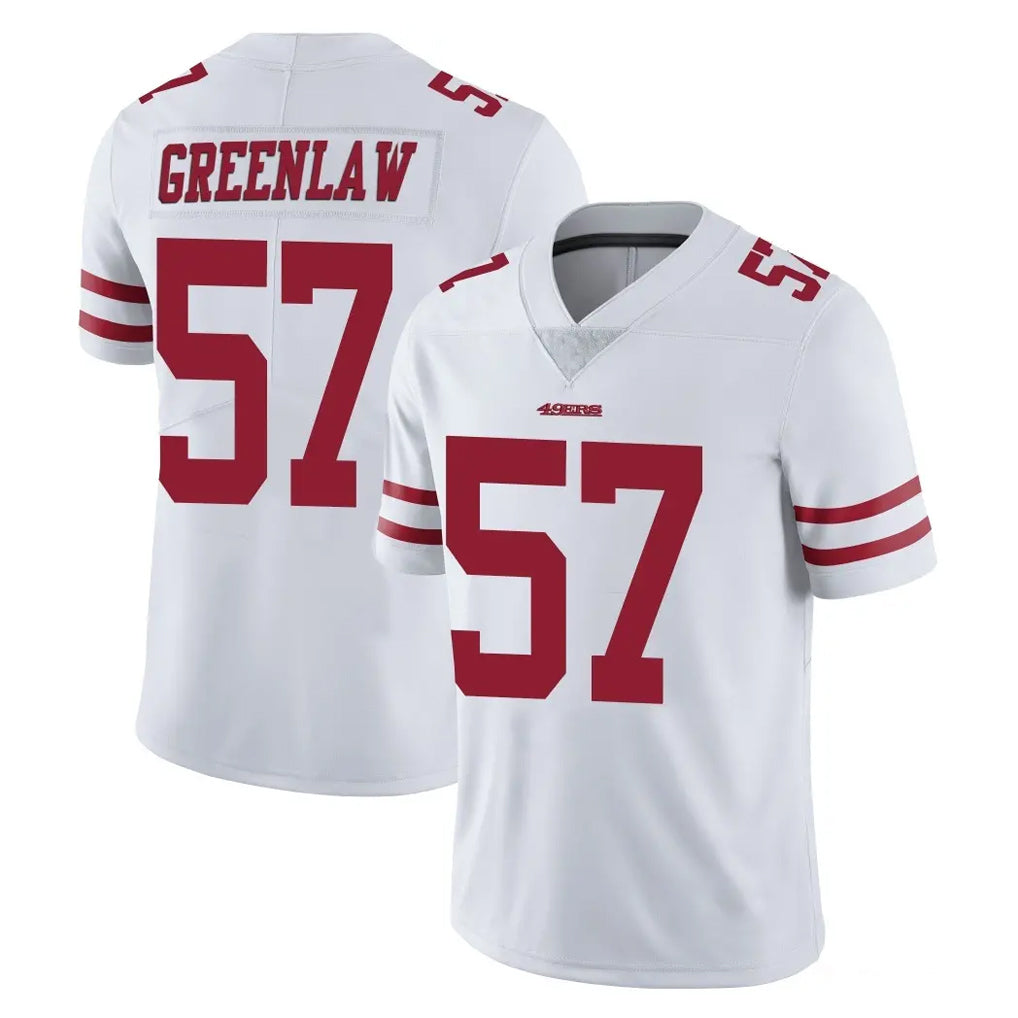 SF.49ers #57 Dre Greenlaw Player White Limited Vapor Untouchable Home Game Odoa Stitched Jerseys