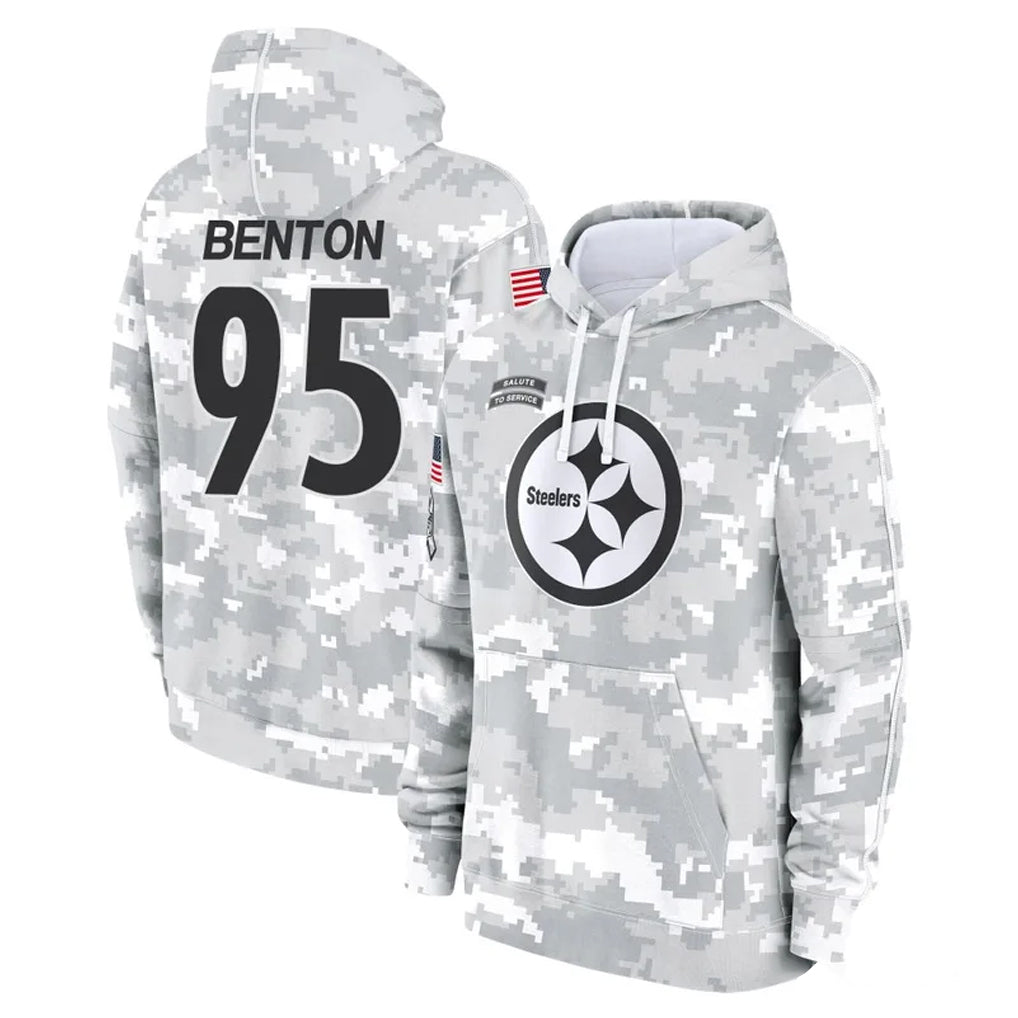 P.Steelers #95 Keeanu Benton Player Arctic Camo Limited Salute to Service Pullover Hoodies Game Odoa Stitched Jerseys