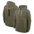 M.Vikings #1 Kyler Murray Player Olive Salute to Service Pullover Hoodies Limited Odoa Stitched Jerseys