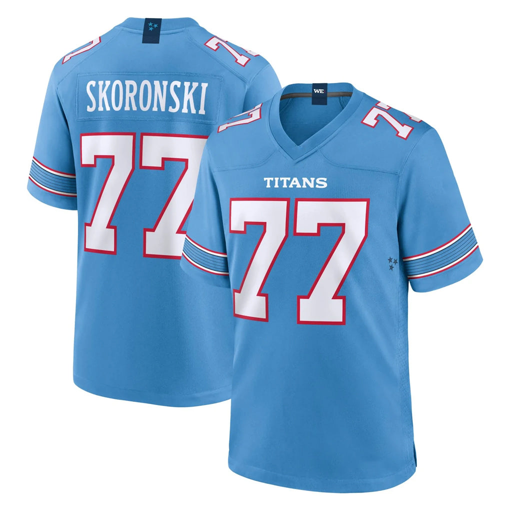 T.Titans #77 Peter Skoronski Player Light Blue 2026 Game Home Odoa Stitched Jerseys