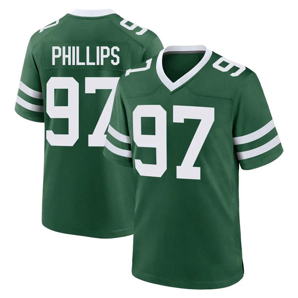 NY.Jets #97 Harrison Phillips Player Green Legacy Home Game Odoa Stitched Jerseys