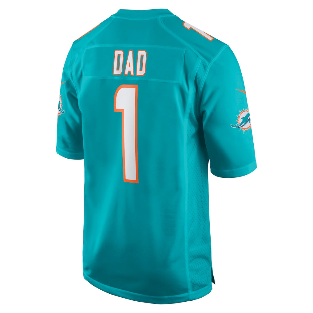 Odoa M.Dolphins #1 Dad Aqua Game Jersey