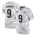 C.Bengals #9 Joe Burrow Player Arctic Camo Salute to Service Limited Odoa Stitched Jerseys