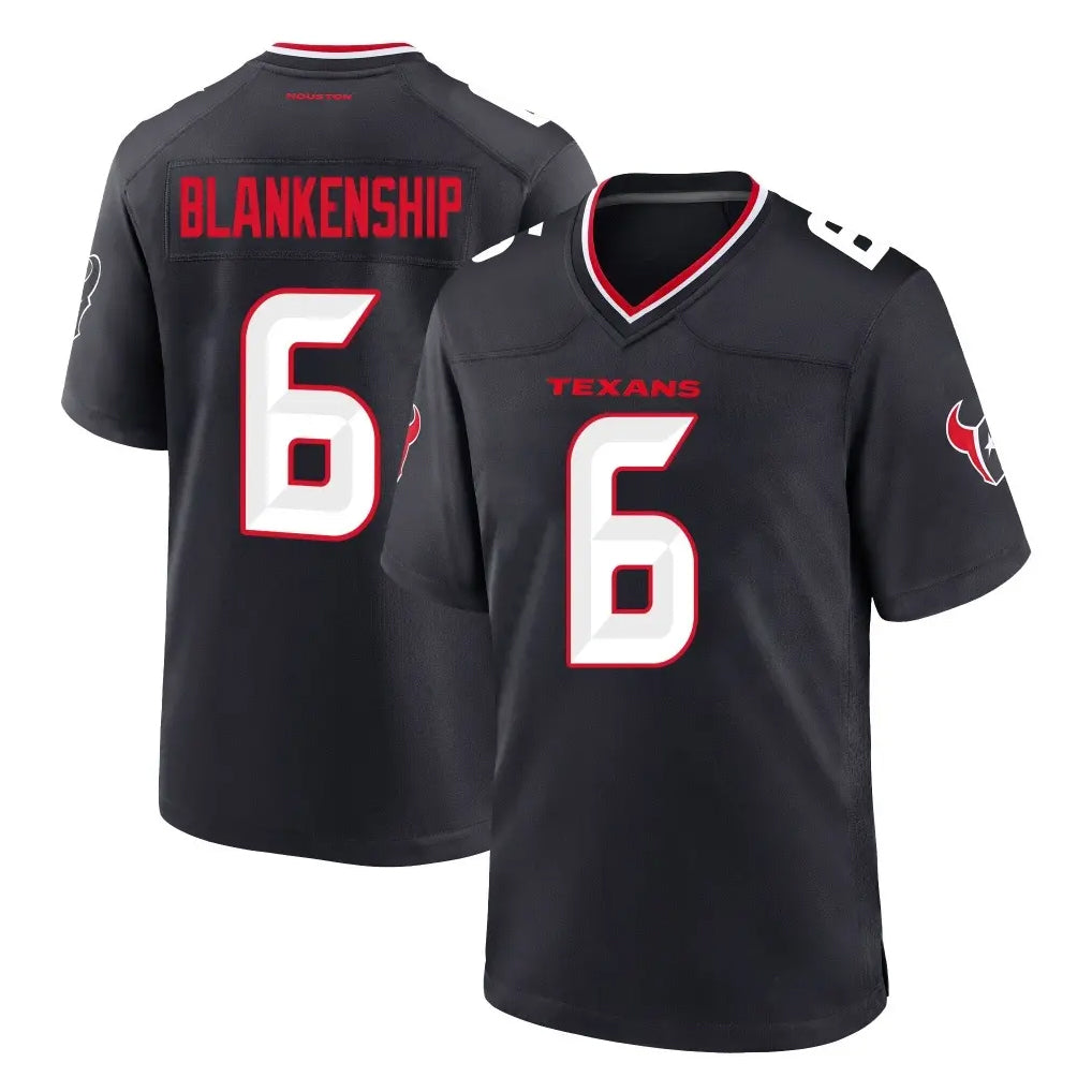 H.Texans #6 Reed Blankenship Player Navy Team Home Game Odoa Stitched Jerseys