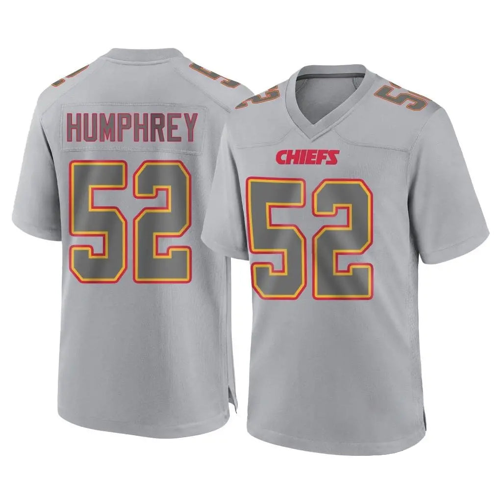 KC.Chiefs #52 Creed Humphrey Player Gray Atmosphere Fashion Game Odoa Stitched Jerseys