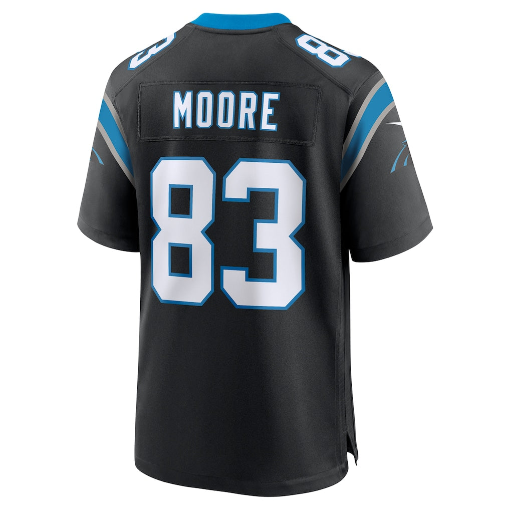 Odoa C.Panthers #83 David Moore Black Game Jersey