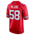 Odoa B.Bills #58 Matt Milano Red Alternate Game Jersey