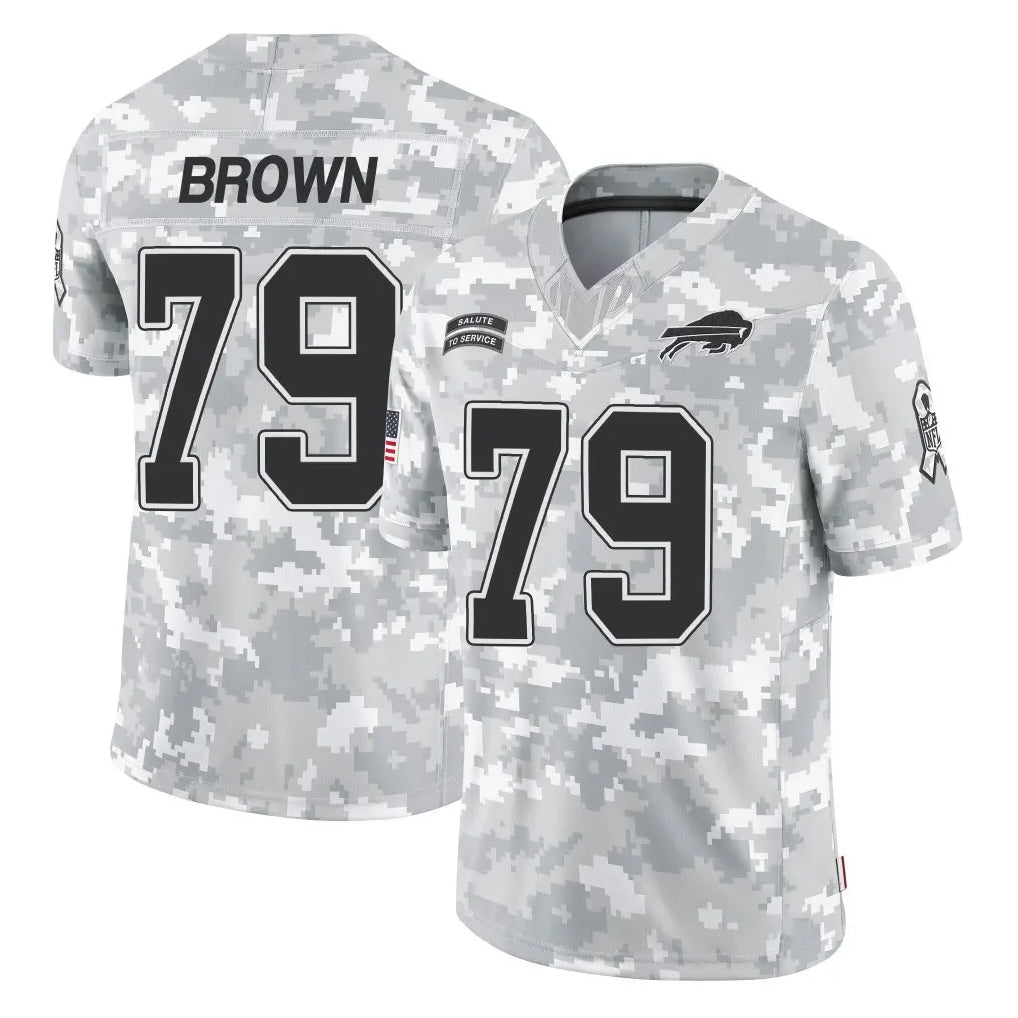 B.Bills #79 Spencer Brown Player Arctic Camo Salute to Service Limited Game Odoa Stitched Jerseys