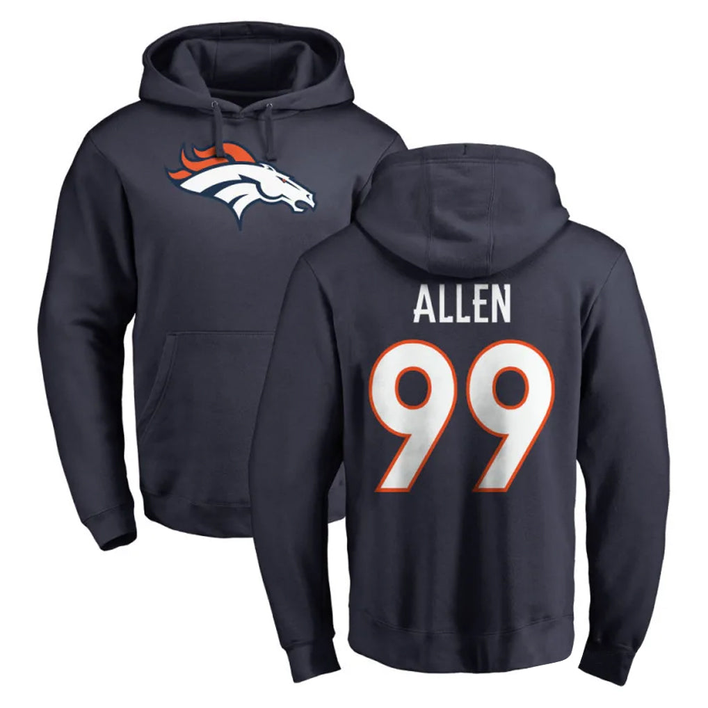 D.Broncos #99 Zach Allen Player Navy Pullover Hoodie Limited Odoa Stitched Jerseys