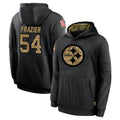 P.Steelers #54 Zach Frazier Player Black Salute to Service Hoodies Limited Game Odoa Stitched Jerseys