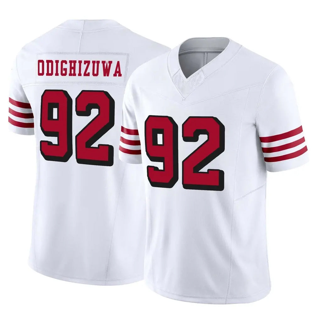 SF.49ers #92 Osa Odighizuwa Player White Limited Alternate Vapor F.U.S.E. Home Game Odoa Stitched Jerseys