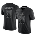 D.Lions #31 Kerby Joseph Player Black Reflective Limited Home Game Odoa Stitched Jerseys