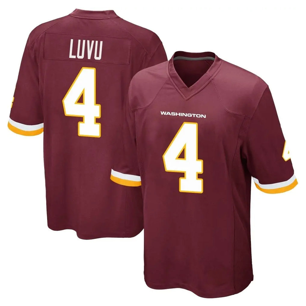 W.Commanders #4 Frankie Luvu Player Burgundy Team Color Home Game Odoa Stitched Jerseys