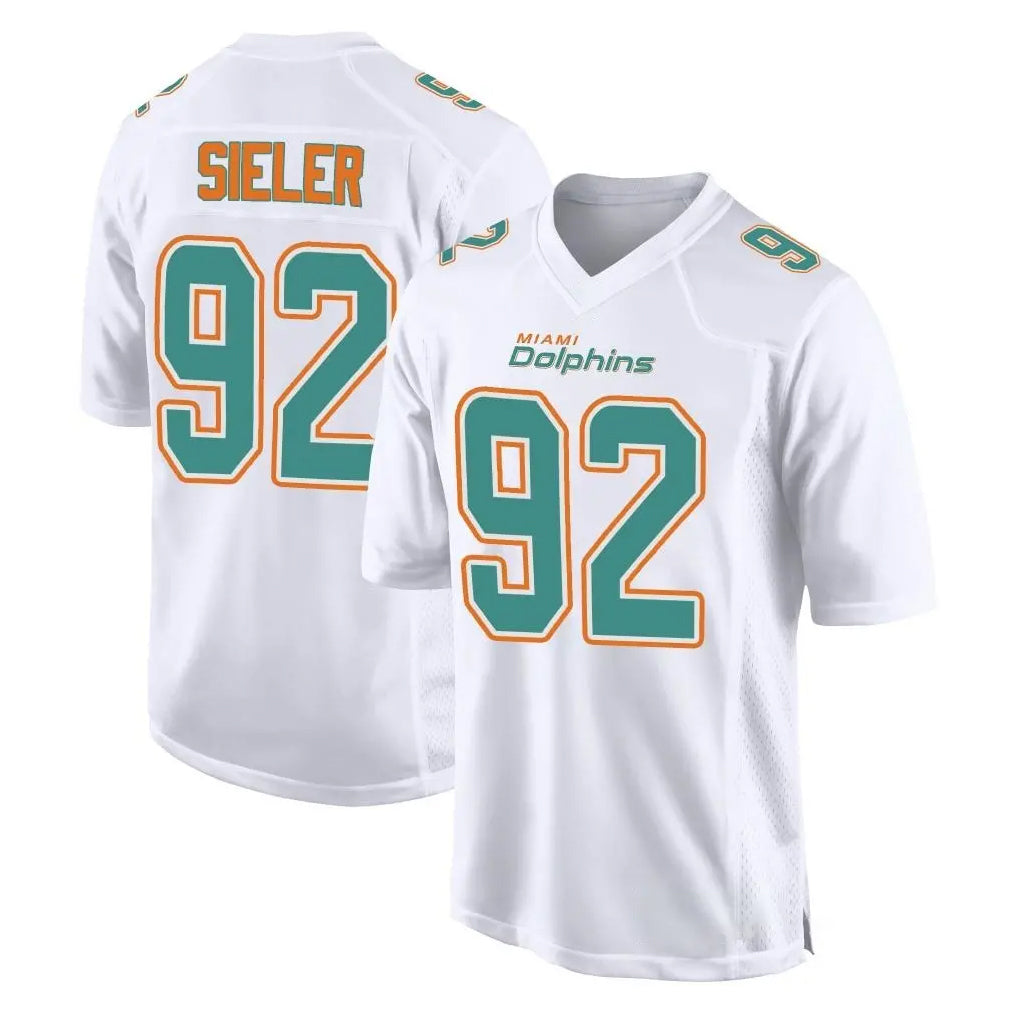 M.Dolphins #92 Zach Sieler Player White Fashion Home Game Odoa Stitched Jerseys