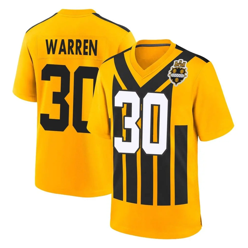 P.Steelers #30 Jaylen Warren Player Gold Limited 1933 Throwback Home Game Odoa Stitched Jerseys