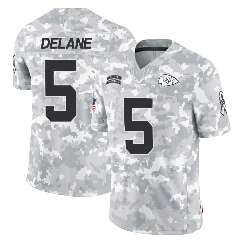 KC.Chiefs #5 Mansoor Delane Player Arctic Camo Salute To Service Limited Game Odoa Stitched Jerseys