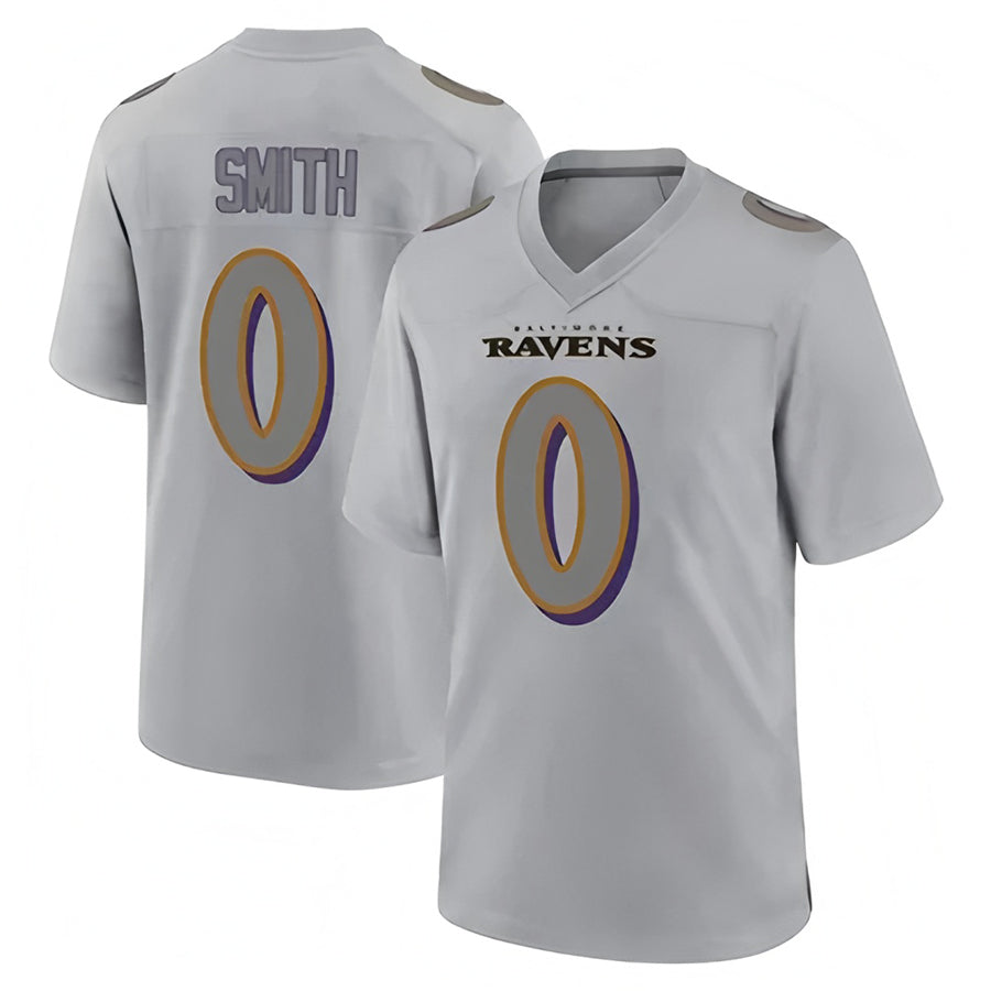 B.Ravens #0 Roquan Smith Player Gray Color Rush Vapor Untouchable Game Odoa Stitched Jerseys