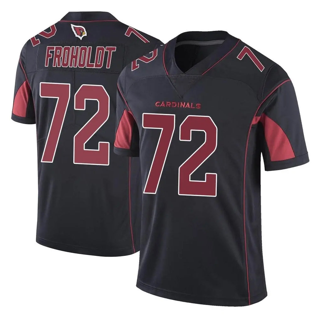 A.Cardinals #72 Hjalte Froholdt Player Black Limited Color Rush Vapor Untouchable Home Game Odoa Stitched Jerseys