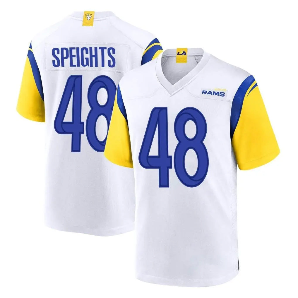 LA.Rams #48 Omar Speights Player White Home Game Odoa Stitched Jerseys
