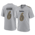 P.Steelers #6 Patrick Queen Player Gray Atmosphere Fashion Home Game Odoa Stitched Jerseys