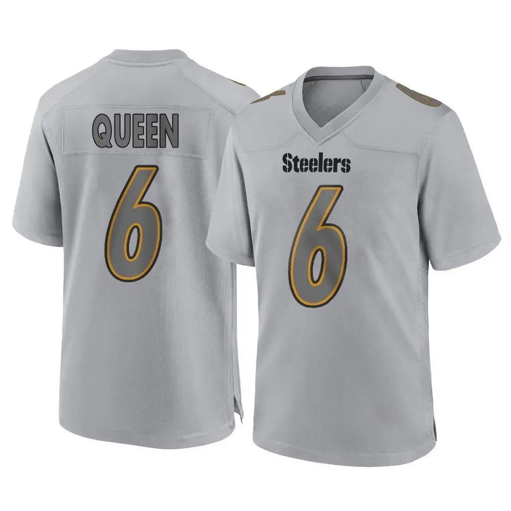 P.Steelers #6 Patrick Queen Player Gray Atmosphere Fashion Home Game Odoa Stitched Jerseys
