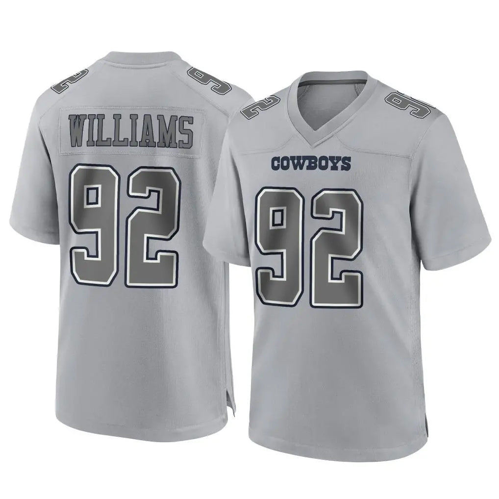 D.Cowboys #92 Quinnen Williams Player Gray Atmosphere Fashion Home Game Odoa Stitched Jerseys