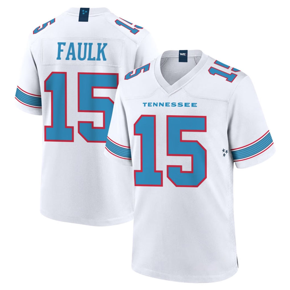 T.Titans #15 Keldric Faulk Player White 2026 Game Home Odoa Stitched Jerseys