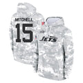 NY.Jets #15 Adonai Mitchell Player Arctic Camo Salute to Service Pullover Hoodies Limited Game Odoa Stitched Jerseys