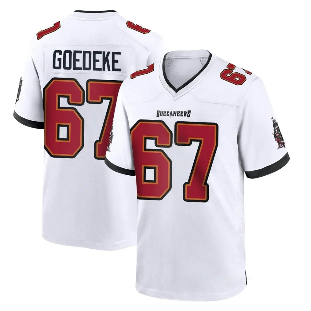 TB.Buccaneers #67 Luke Goedeke Player White Home Game Odoa Stitched Jerseys