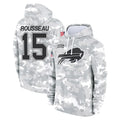 B.Bills #15 Greg Rousseau Player Arctic Camo Salute to Service Hoodies Odoa Stitched Jerseys