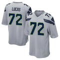 S.Seahawks #72 Abraham Lucas Player Gray Home Game Odoa Stitched Jerseys