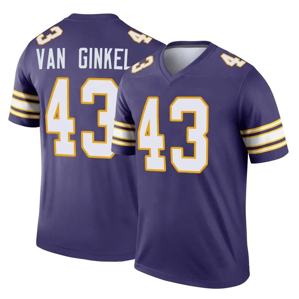 M.Vikings #43 Andrew Van Ginkel Player Purple Limited Classic Home Game Odoa Stitched Jerseys