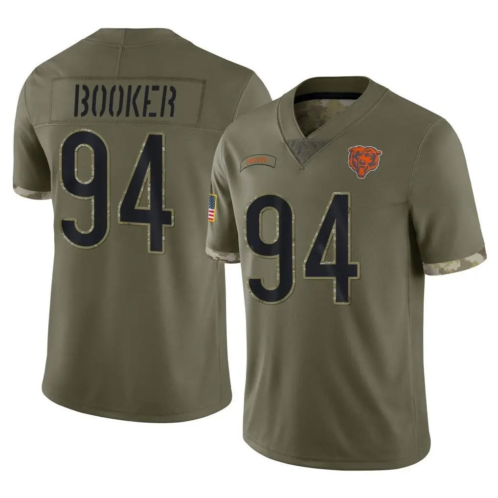 C.Bears #94 Austin Booker Player Olive Salute to Service Limited Game Odoa Stitched Jerseys