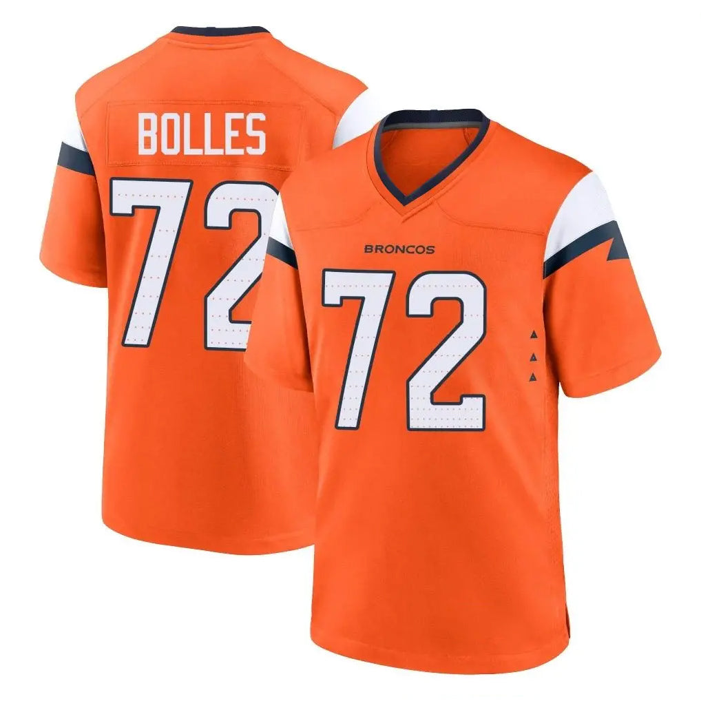 D.Broncos #72 Garett Bolles Player Orange Home Game Odoa Stitched Jerseys