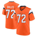 D.Broncos #72 Garett Bolles Player Orange Home Game Odoa Stitched Jerseys