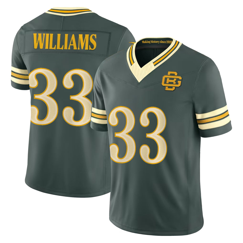 GB.Packers #33 Evan Williams Player Green Limited 2026 Rivalries Collection Home Game Odoa Stitched Jerseys