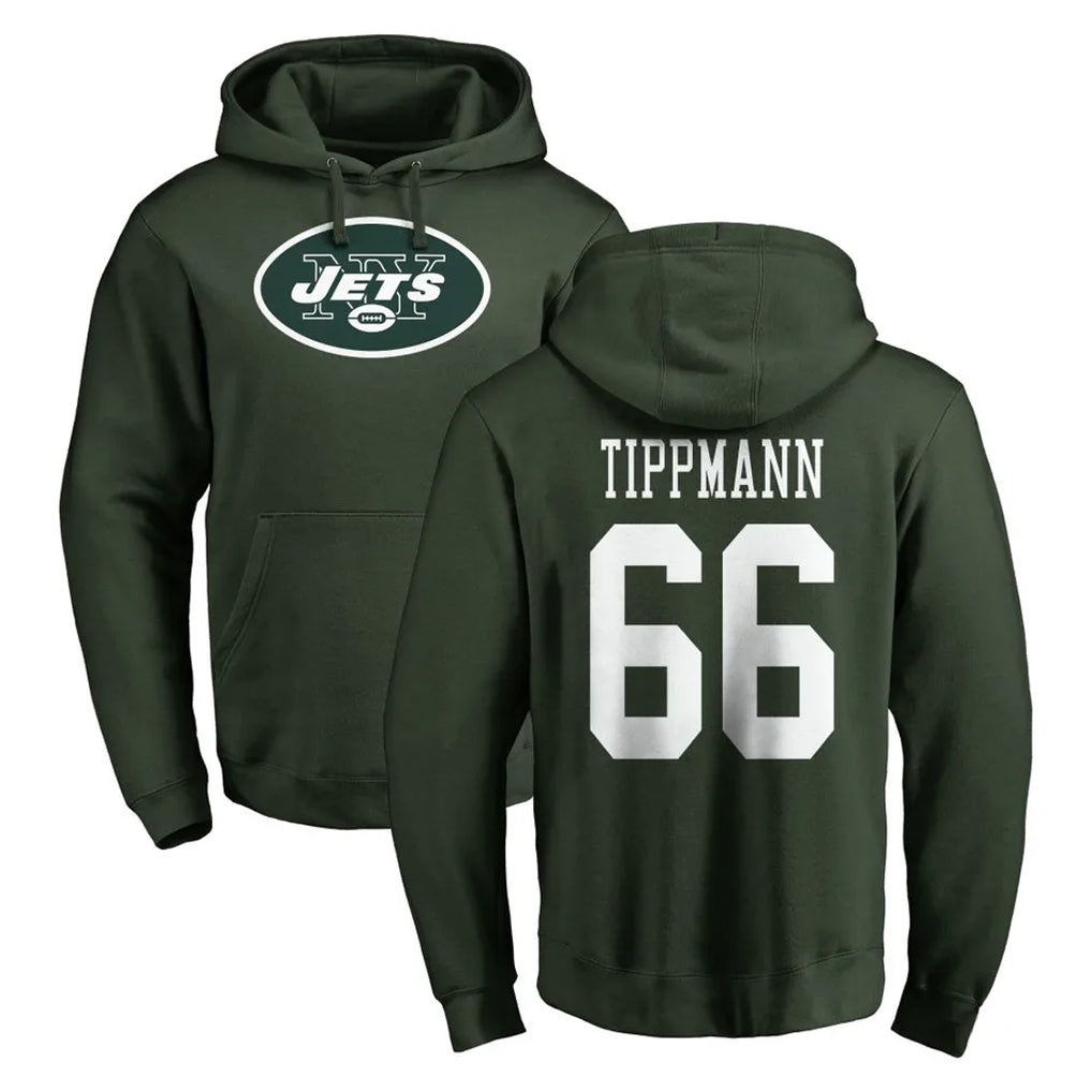 NY.Jets #66 Joe Tippmann Player Green LOGO Pullover Hoodies Limited Game Odoa Stitched Jerseys