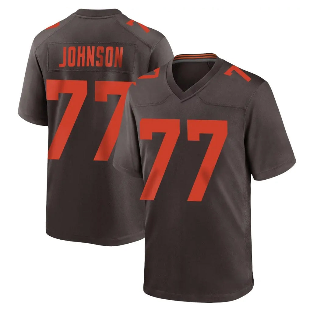 C.Browns #77 Zion Johnson Player Brown Alternate Home Game Odoa Stitched Jerseys