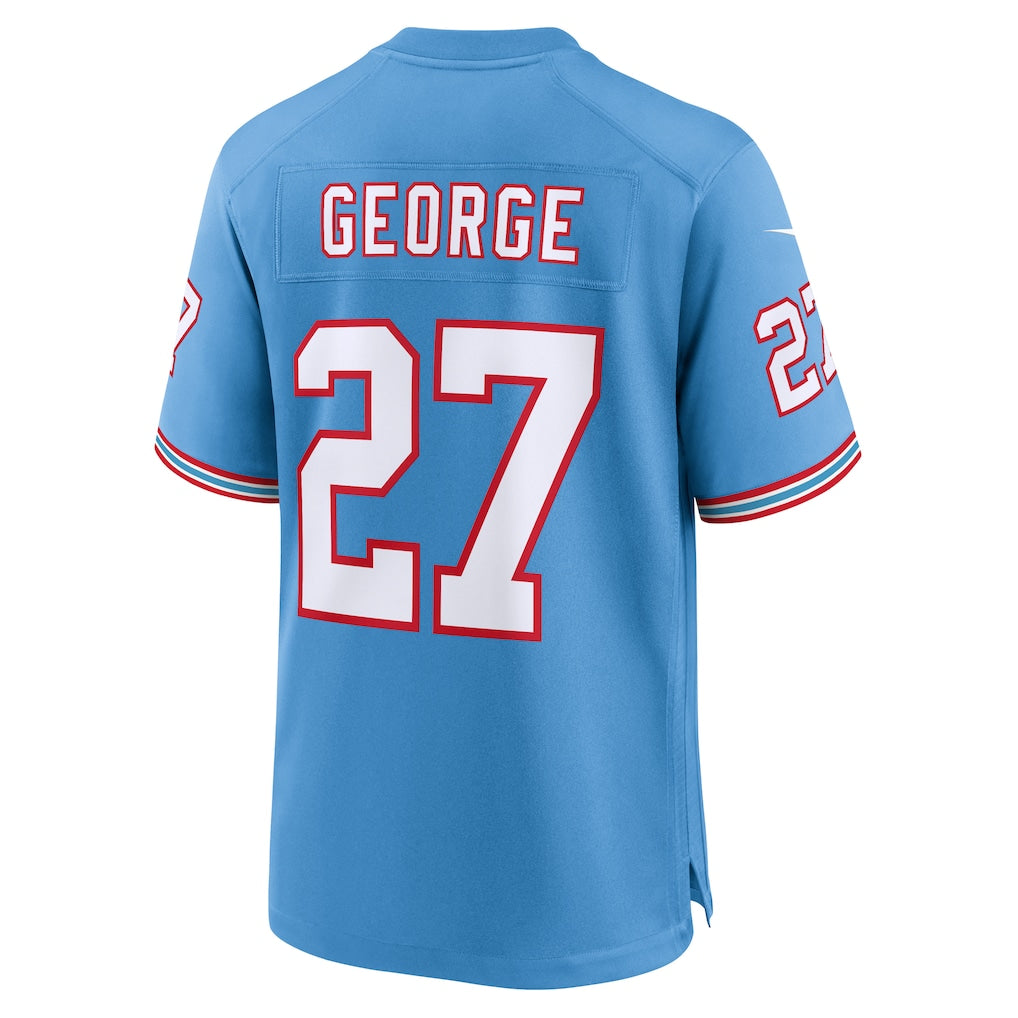 Odoa T.Titans #27 Eddie George Light Blue Retired Player Alternate Game Jersey