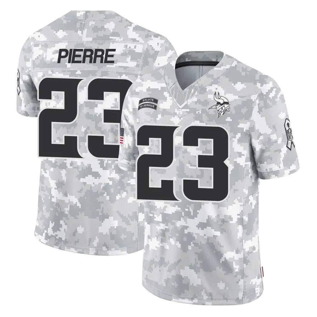 M.Vikings #23 James Pierre Player Arctic Camo Salute To Service Limited Game Odoa Stitched Jerseys