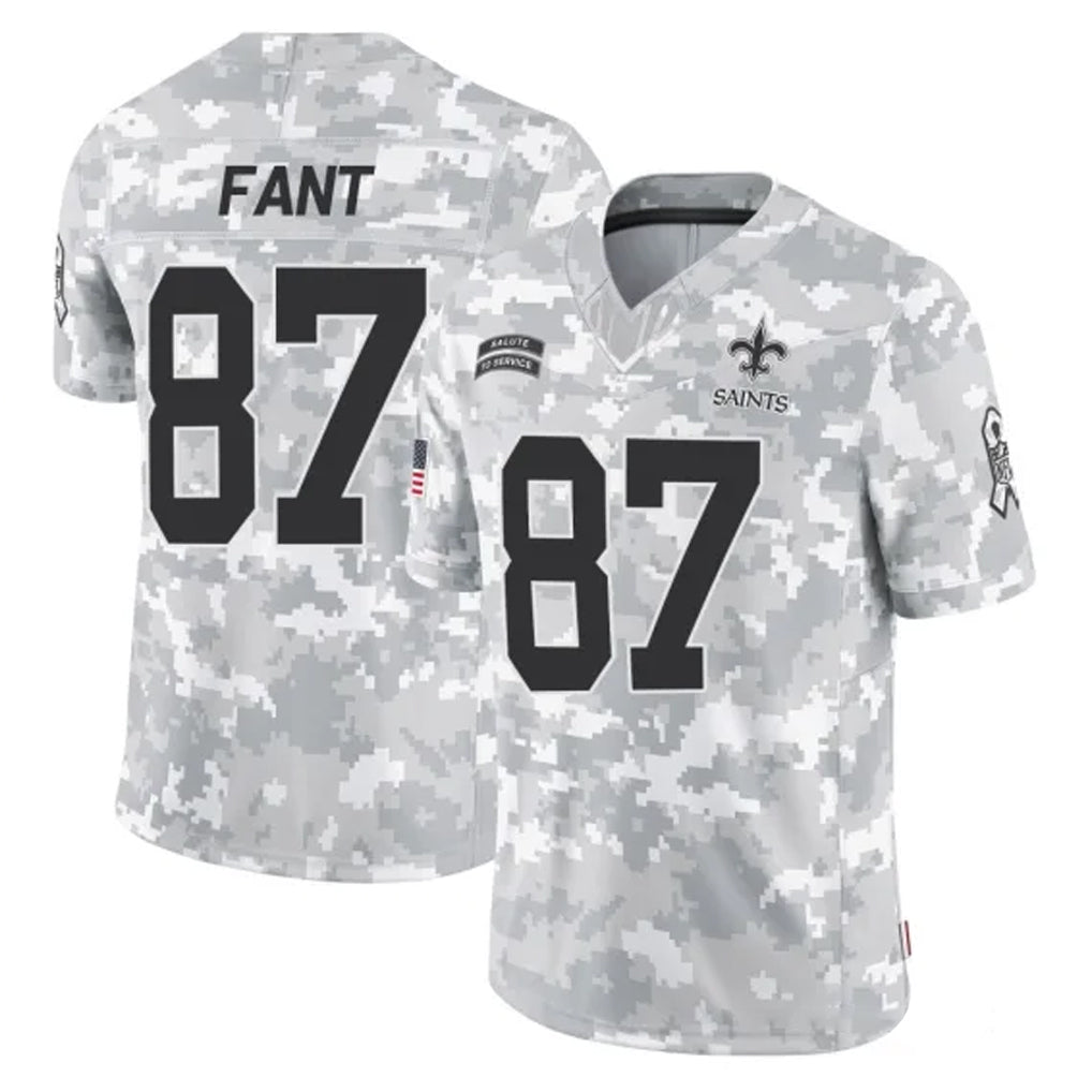 NO.Saints #87 Noah Fant Player Arctic Camo Salute To Service Limited Game Odoa Stitched Jerseys