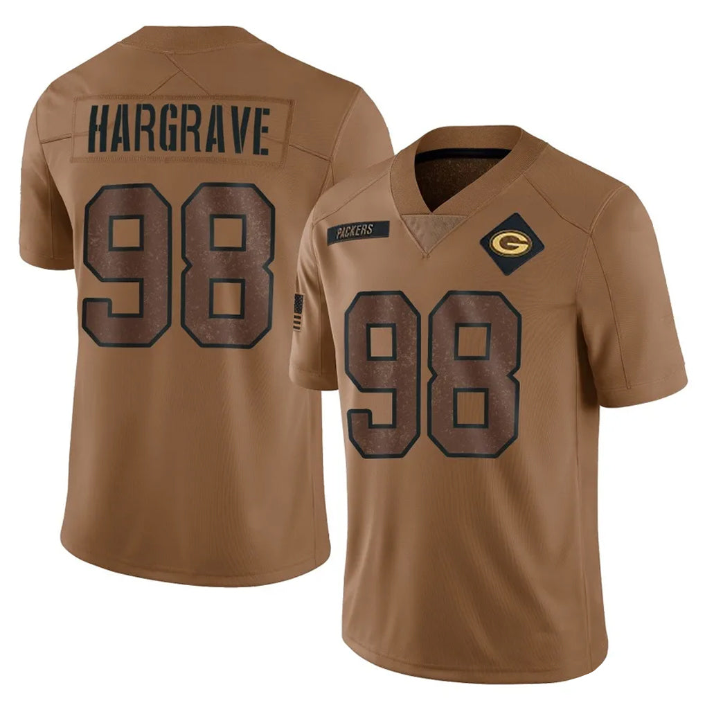 GB.Packers #98 Javon Hargrave Player Brown Salute To Service Limited Odoa Stitched Jerseys