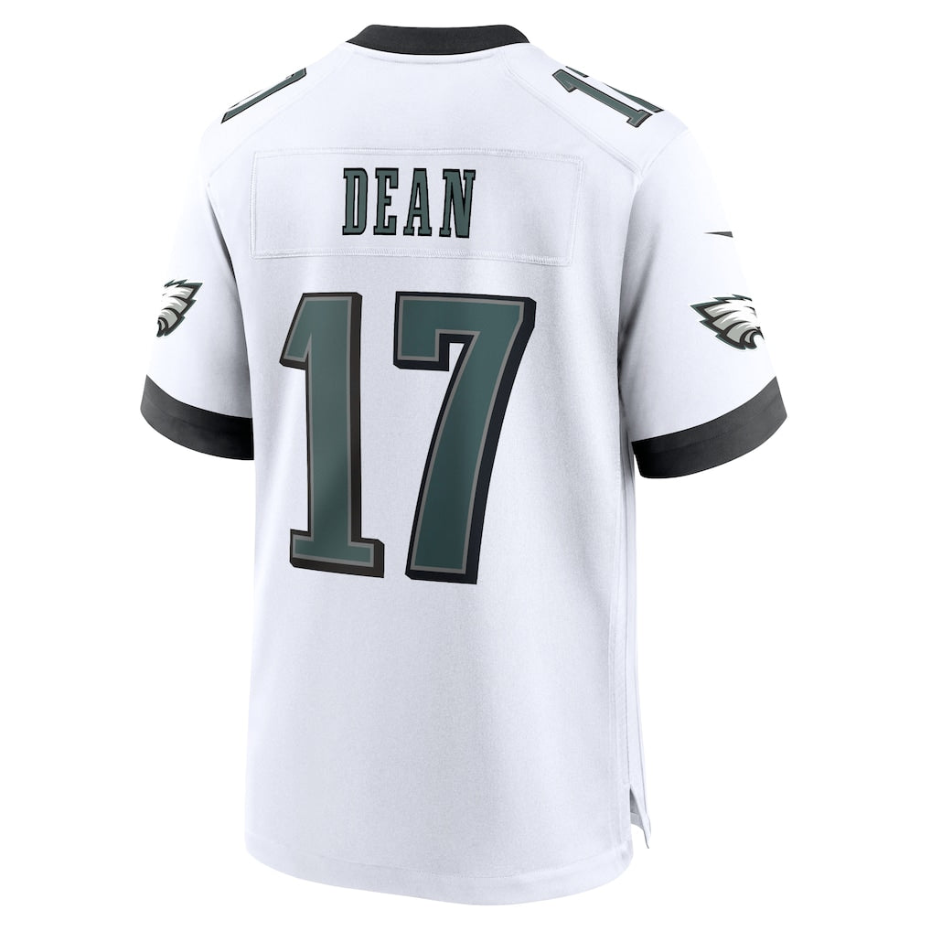 Odoa P.Eagles #17 Nakobe Dean White Game Jersey