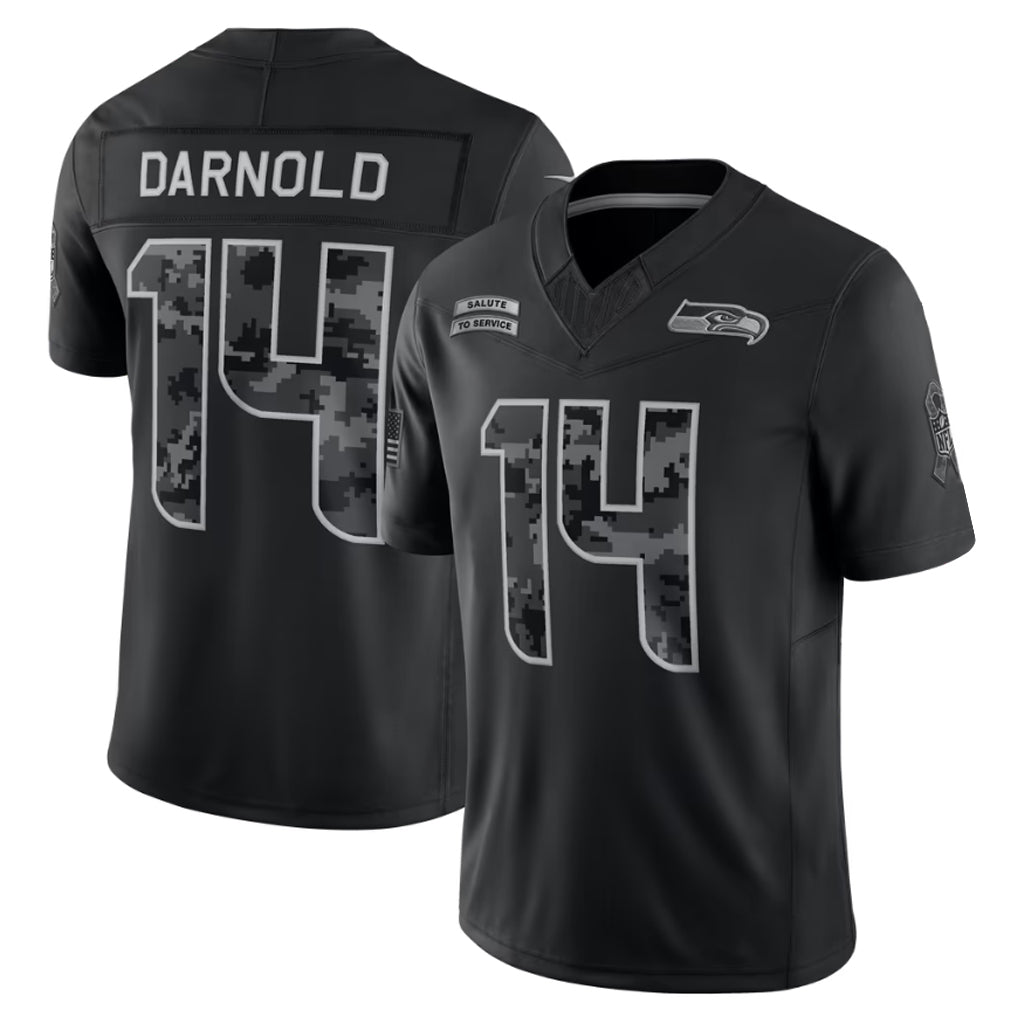 Odoa S.Seahawks #14 Sam Darnold Player Black Limited 2026 Salute to Service Home Game Stitched Jerseys